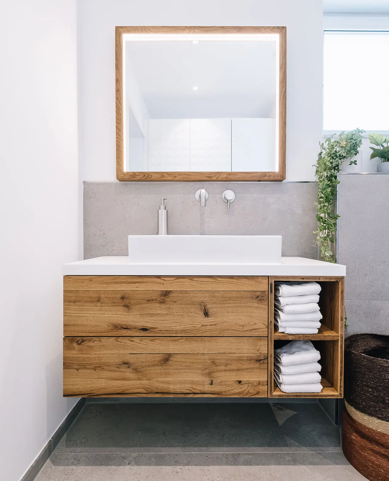 bathroom sink area